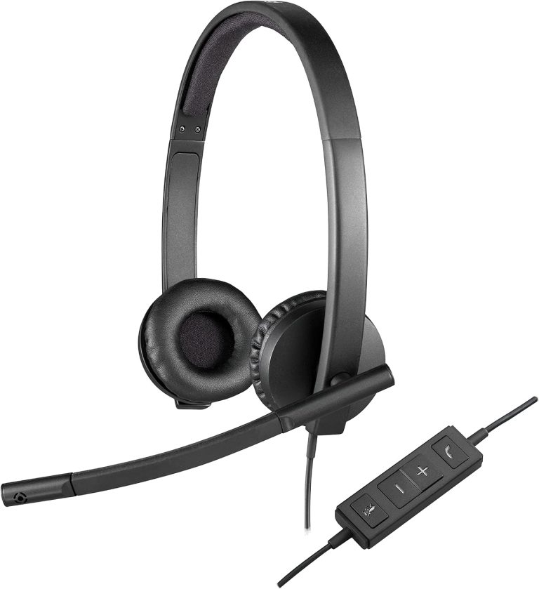 Logitech H570e Wired Headset, Stereo Headphones with Noise-Cancelling Microphone, USB, In-Line Controls with Mute Button - Logitech H570e Wired review