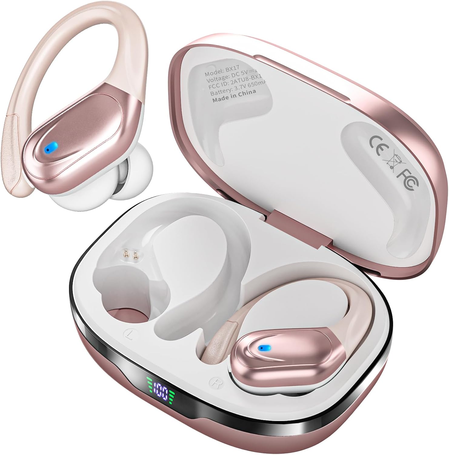 HAOYUYAN Sports Bluetooth Headphones, 80Hrs Playtime Wireless Earbuds with LED Power Display, IPX7 Waterproof Earphones - HAOYUYAN Sports Bluetooth review