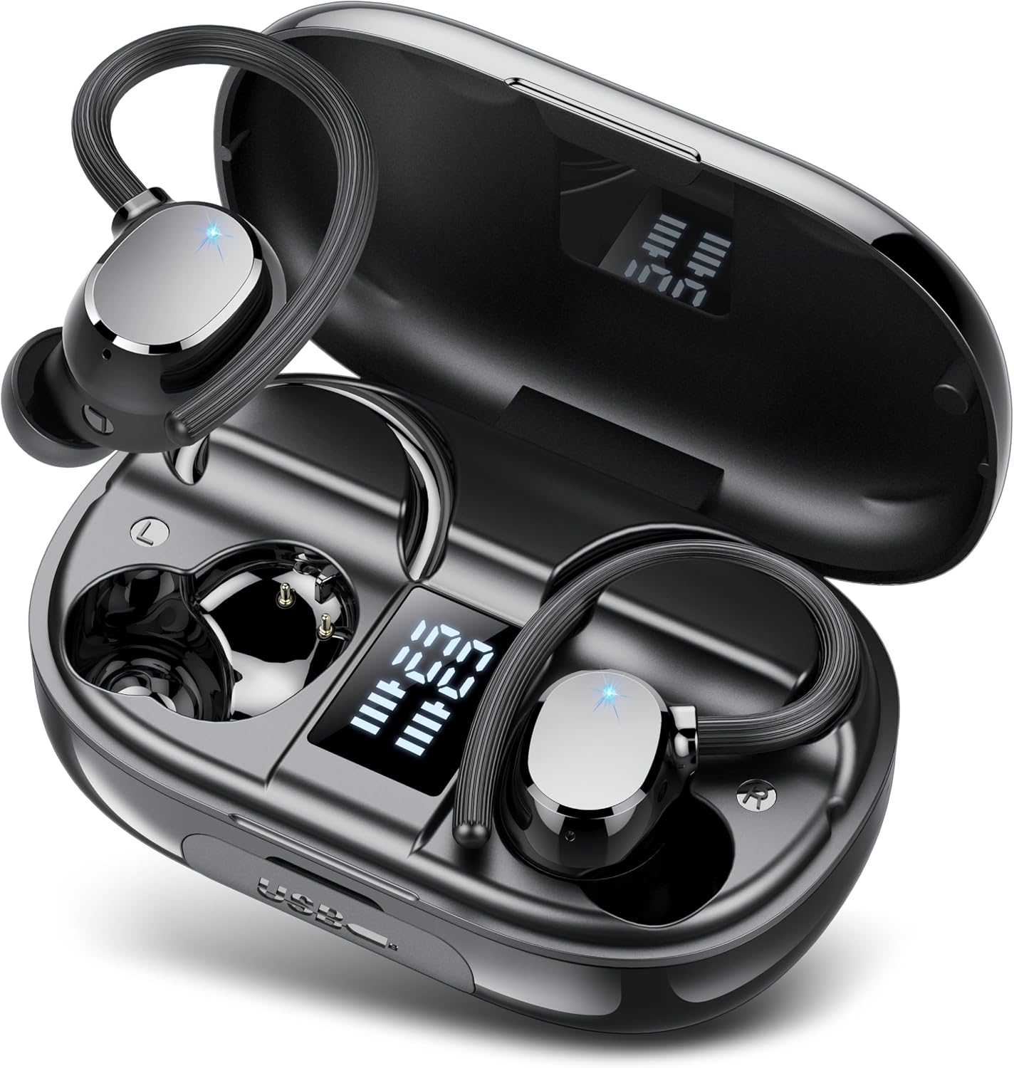 earbuds Wireless Bluetooth Earbuds Sport 2026 New Bluetooth 5.3 Headphones with LED Display 128H Playtime Powerful Bass - earbuds Wireless review