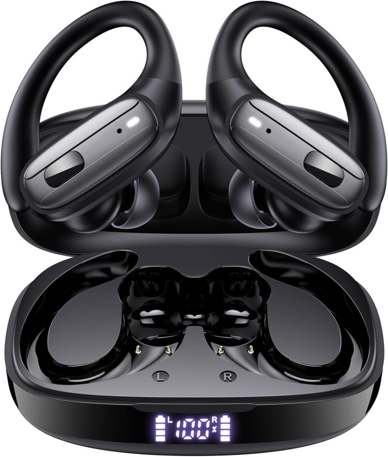 LEEMC Wireless Earbuds, Bluetooth Headphones 5.4, 80Hr Playtime Ear Buds with Hooks for Sports, Noise Canceling, LED Dis - LEEMC Wireless Earbuds review